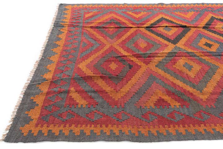 5' 5 x 7' 9 Hand Woven Kilim Maymana Wool Rug