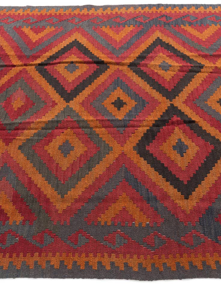 Detail image of 5' 5 x 7' 9  Hand Woven Kilim Maymana Wool Rug
