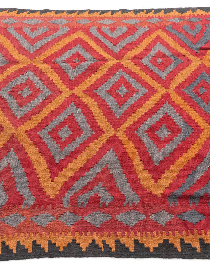 Detail image of 4' 9 x 8' 2  Hand Woven Kilim Maymana Wool Rug