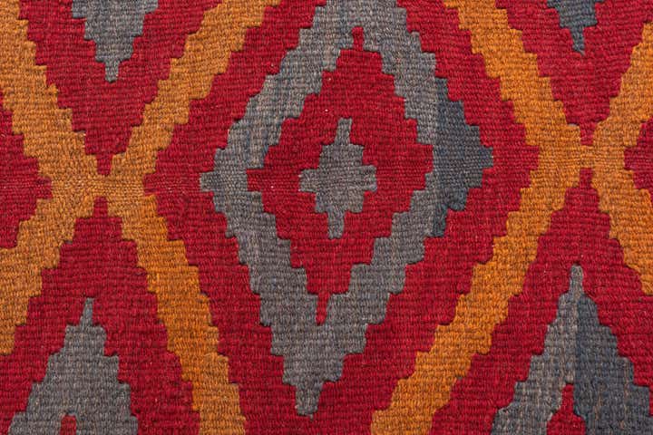 4' 9 x 8' 2 Hand Woven Kilim Maymana Wool Rug