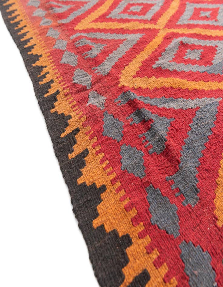 Detail image of 4' 9 x 8' 2  Hand Woven Kilim Maymana Wool Rug