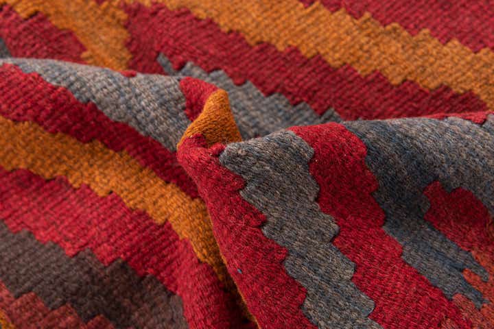 4' 9 x 8' 2 Hand Woven Kilim Maymana Wool Rug