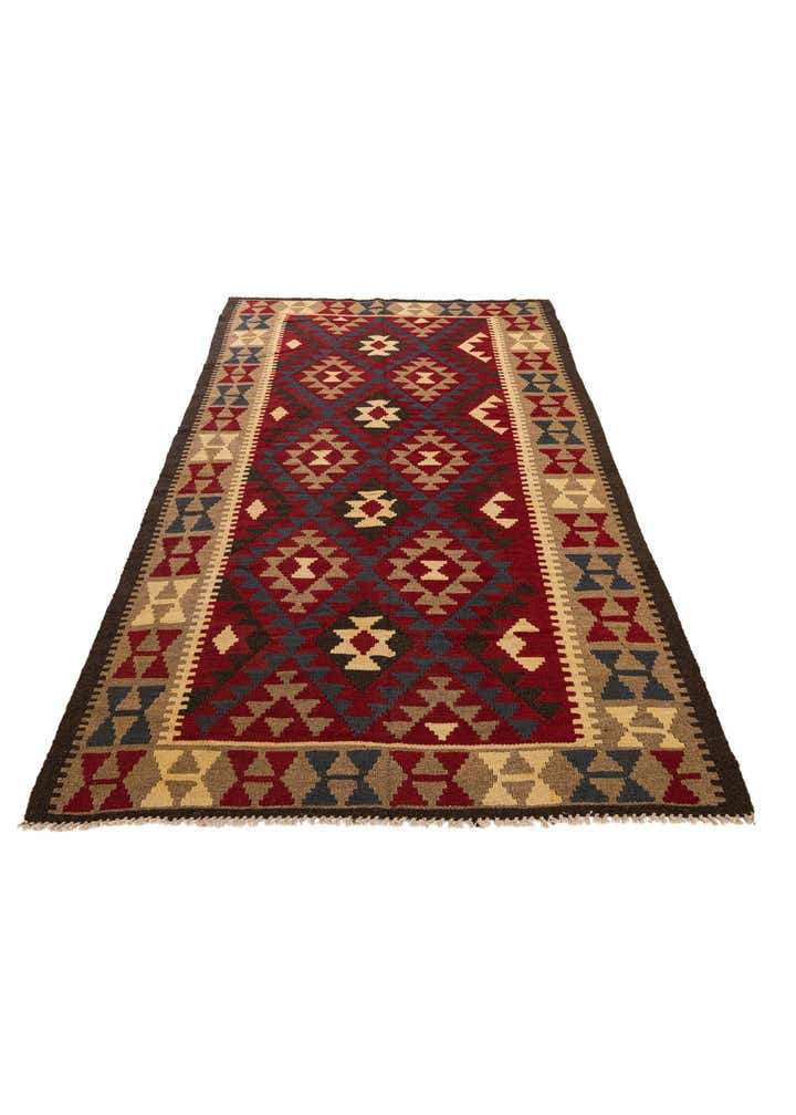 5' 2 x 8' Hand Woven Kilim Maymana Wool Rug