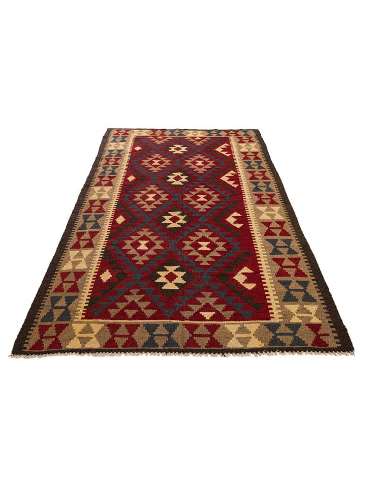 Detail image of 5' 2 x 8' Hand Woven Kilim Maymana Wool Rug