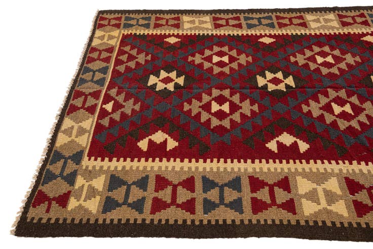 Detail image of 5' 2 x 8' Hand Woven Kilim Maymana Wool Rug