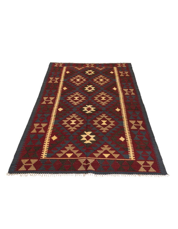 Detail image of 5' 2 x 8' 2  Hand Woven Kilim Maymana Wool Rug