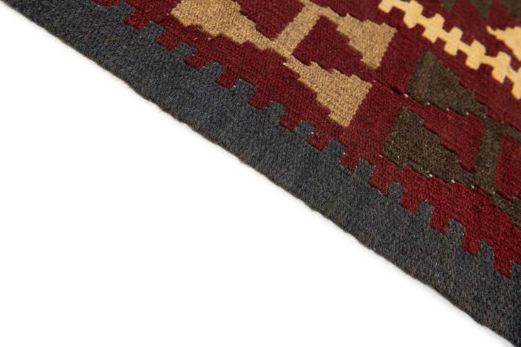 Detail image of 5' 2 x 8' 2 Hand Woven Kilim Maymana Wool Rug