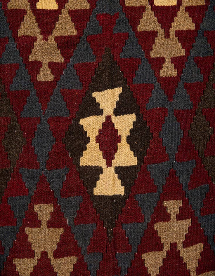 Detail image of 5' 2 x 8' 2  Hand Woven Kilim Maymana Wool Rug