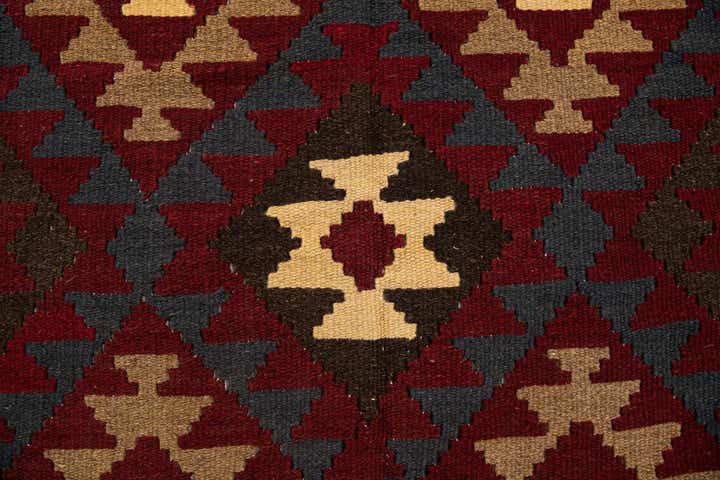 5' 2 x 8' 2 Hand Woven Kilim Maymana Wool Rug