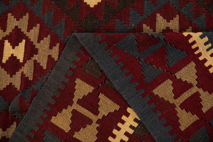 5' 2 x 8' 2 Hand Woven Kilim Maymana Wool Rug