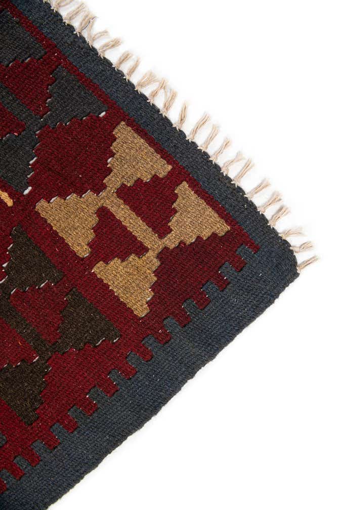 5' 2 x 8' 2 Hand Woven Kilim Maymana Wool Rug