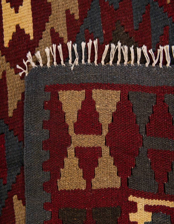 Detail image of 5' 2 x 8' 2  Hand Woven Kilim Maymana Wool Rug