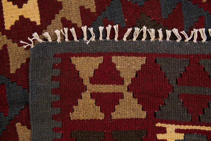 5' 2 x 8' 2 Hand Woven Kilim Maymana Wool Rug