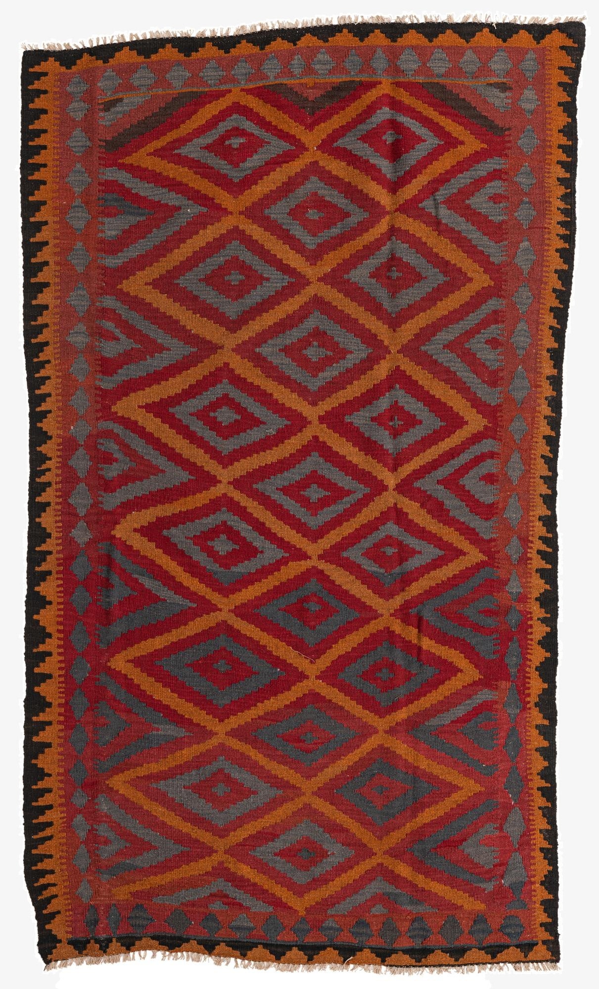 4' 9 x 8' 2  Hand Woven Kilim Maymana Wool Rug