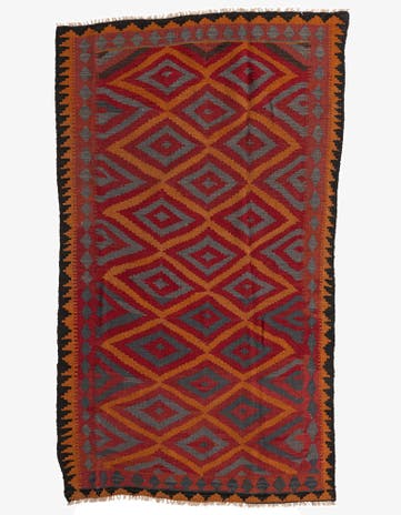 4' 9 x 8' 2 Hand Woven Kilim Maymana Wool Rug