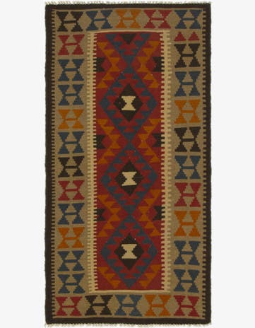 3' 4 x 6' 5 Hand Woven Kilim Maymana Wool Rug
