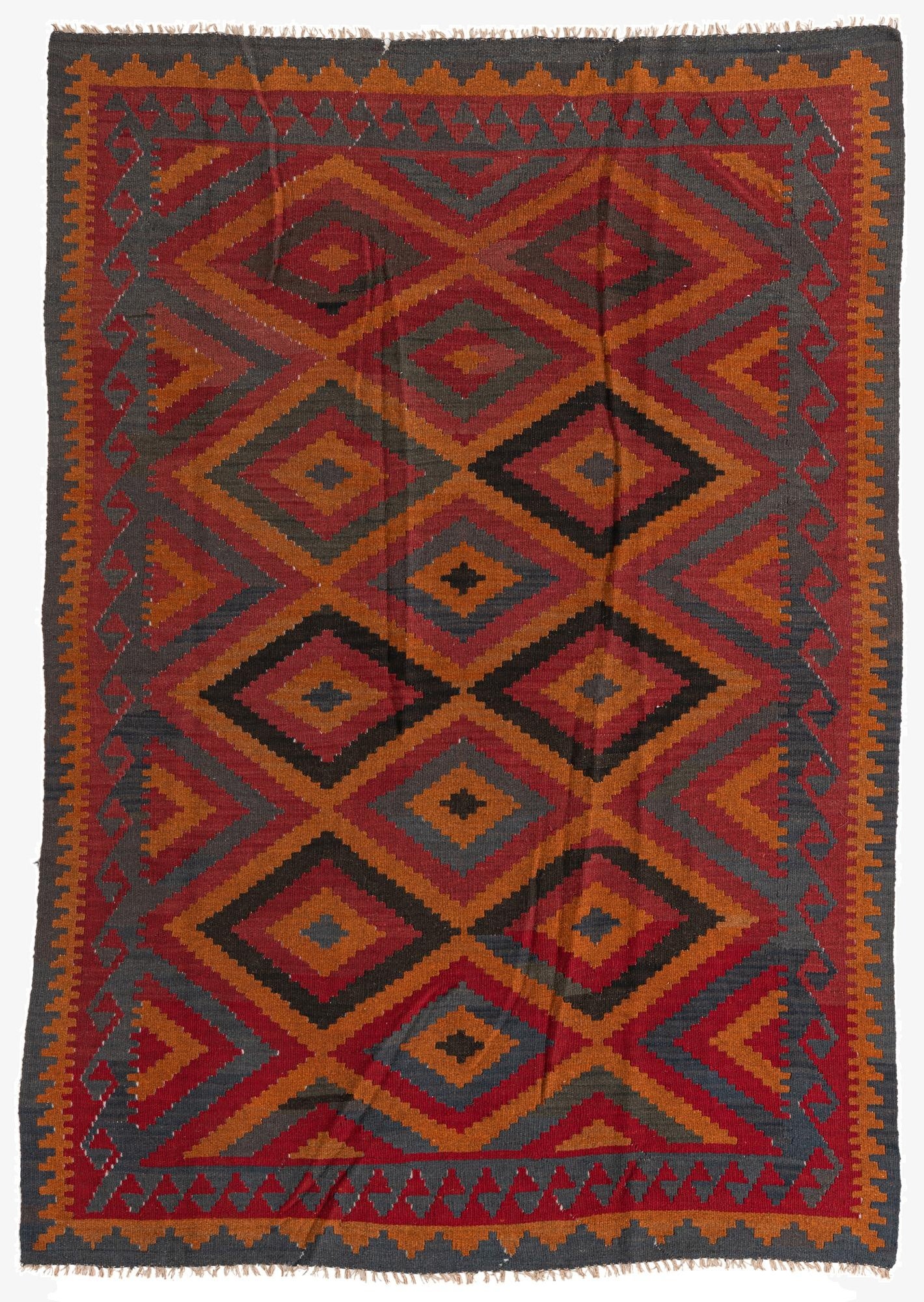5' 5 x 7' 9  Hand Woven Kilim Maymana Wool Rug