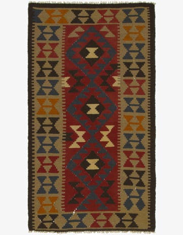 3' 4 x 6' 4 Hand Woven Kilim Maymana Wool Rug