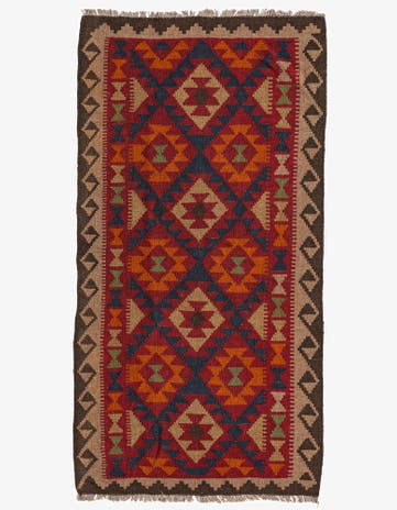 3' 4 x 6' 5 Hand Woven Kilim Maymana Wool Rug