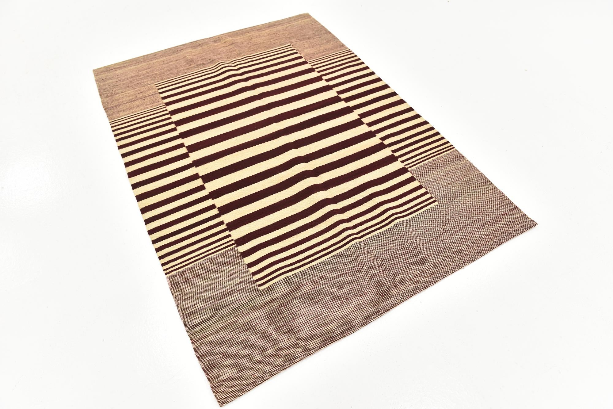 4' 3 x 5' 10 Hand Woven Kilim Modern Wool Rug