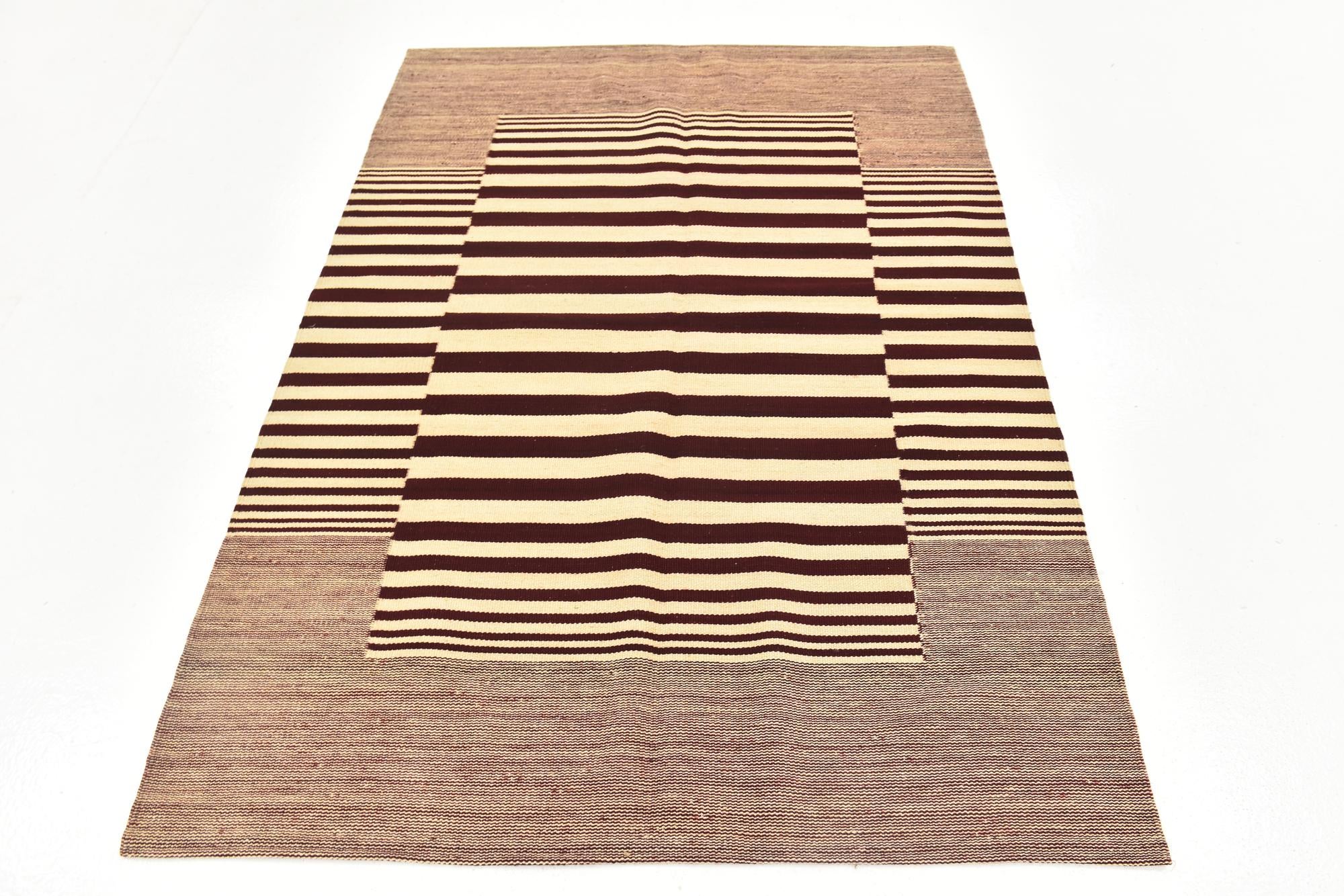 4' 3 x 5' 10 Hand Woven Kilim Modern Wool Rug