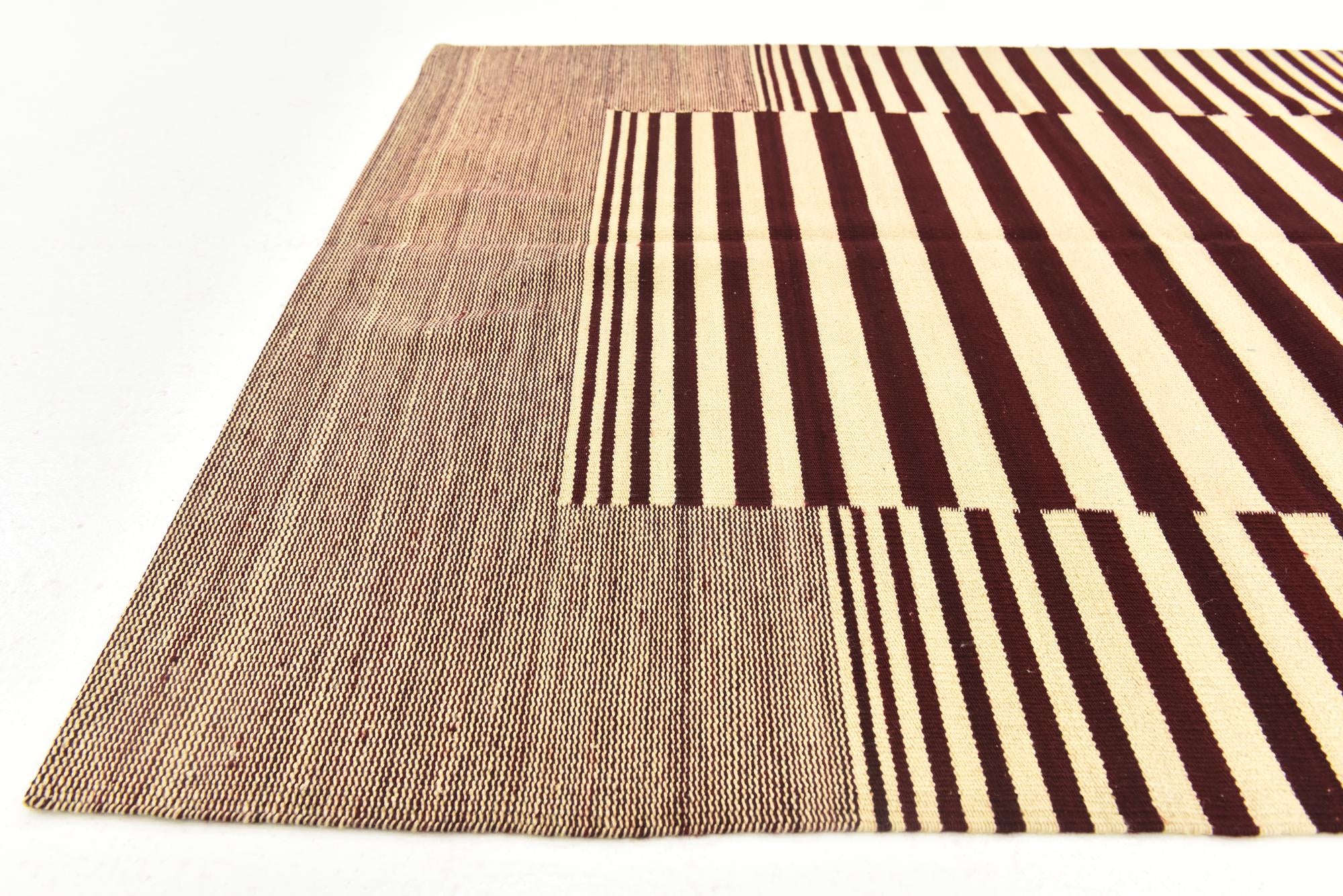 4' 3 x 5' 10 Hand Woven Kilim Modern Wool Rug