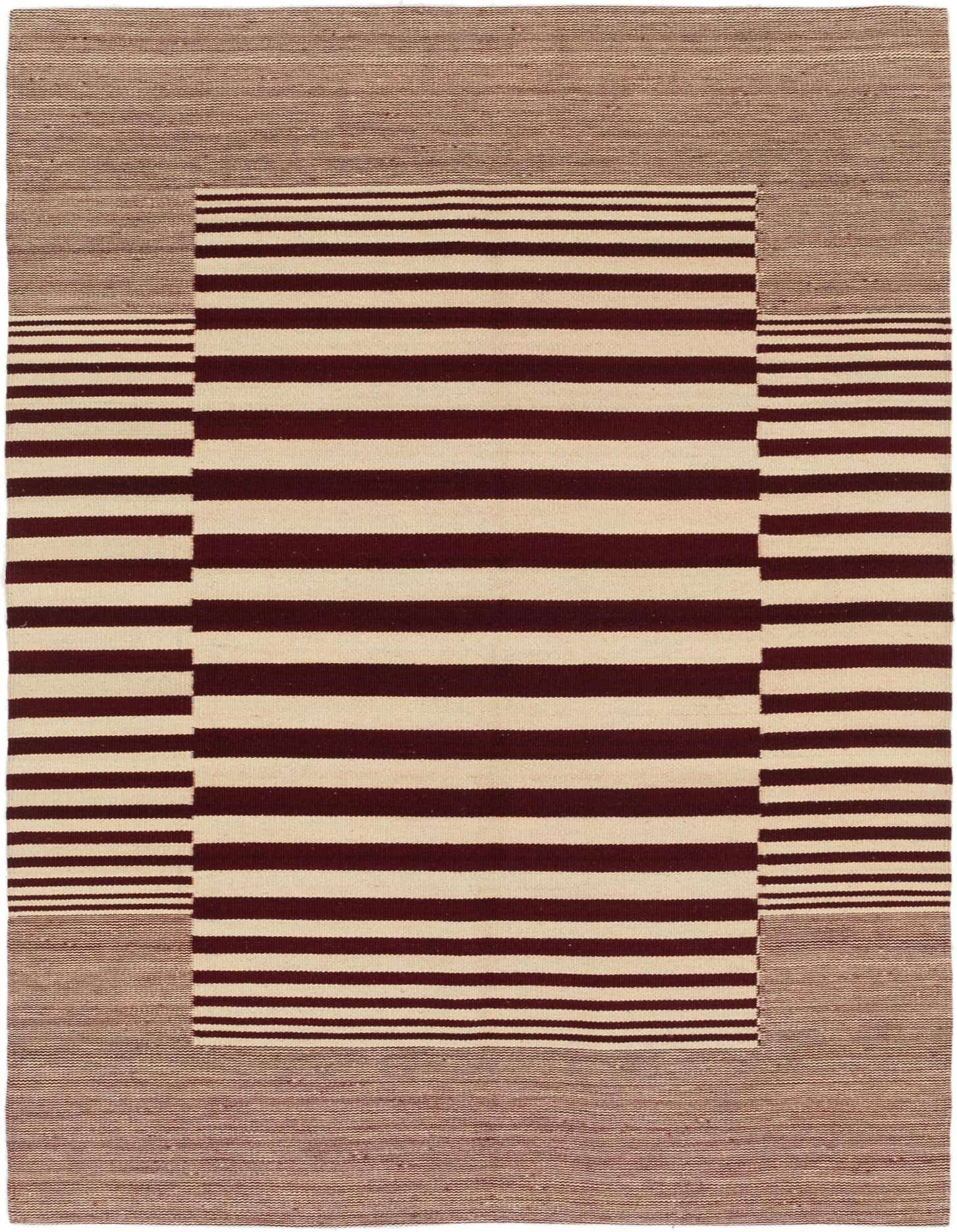 4' 3 x 5' 10 Hand Woven Kilim Modern Wool Rug