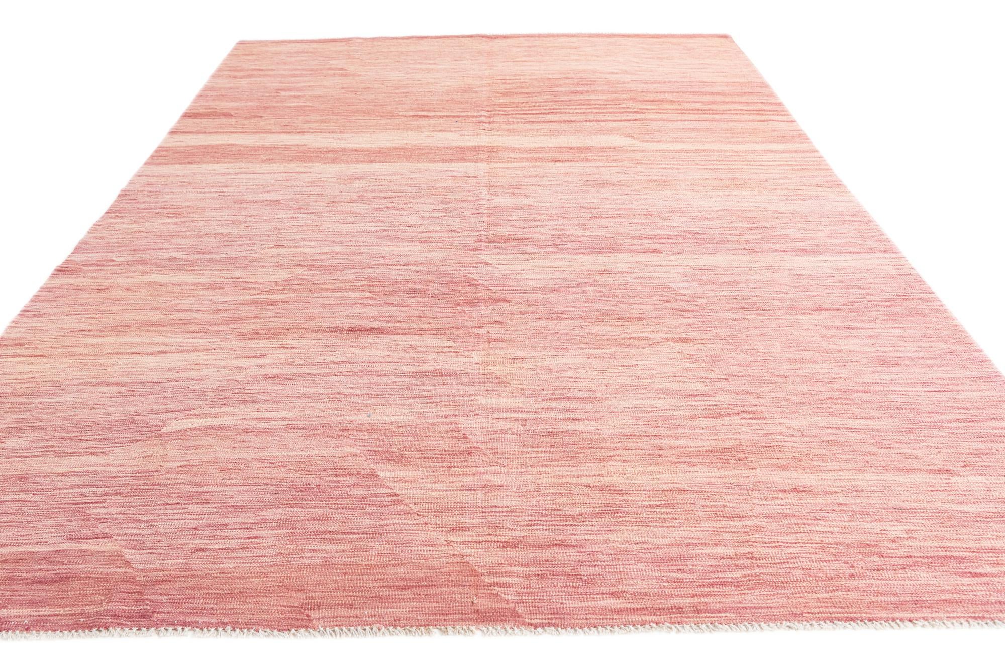 6' 8 x 9' 10 Hand Woven Kilim Modern Wool Rug
