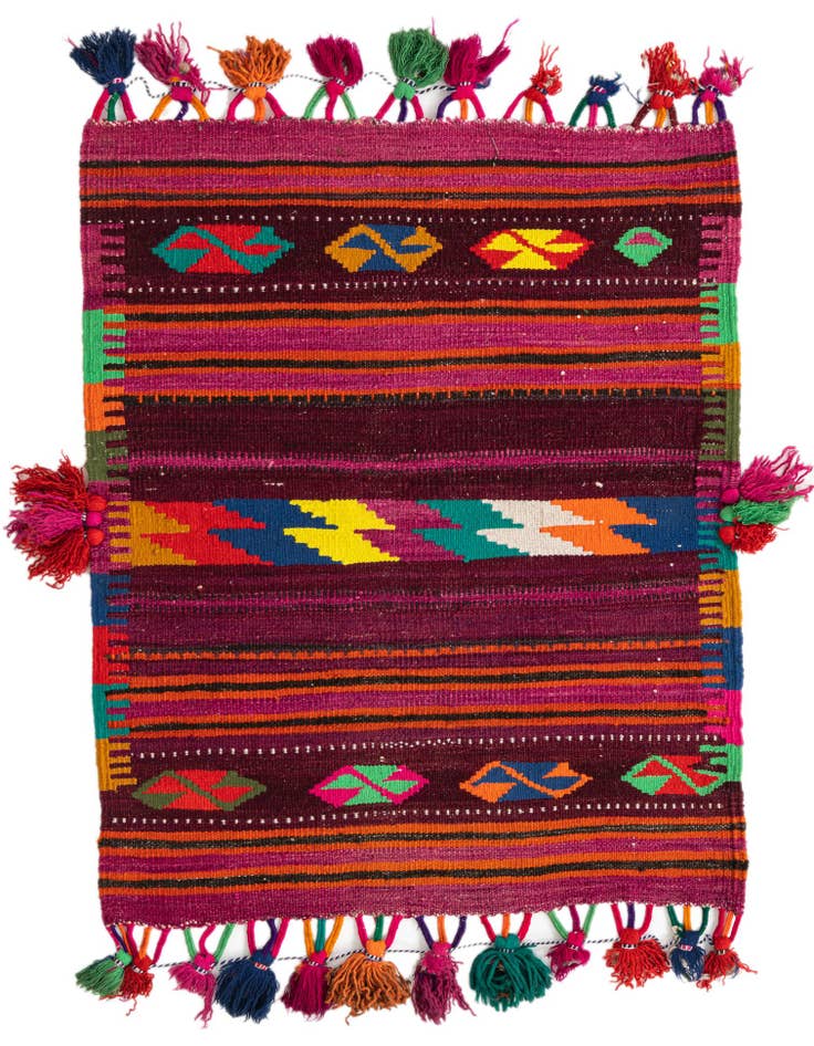Detail image of 2' 9 x 3' 5 Hand Woven Kilim Modern Wool Rug