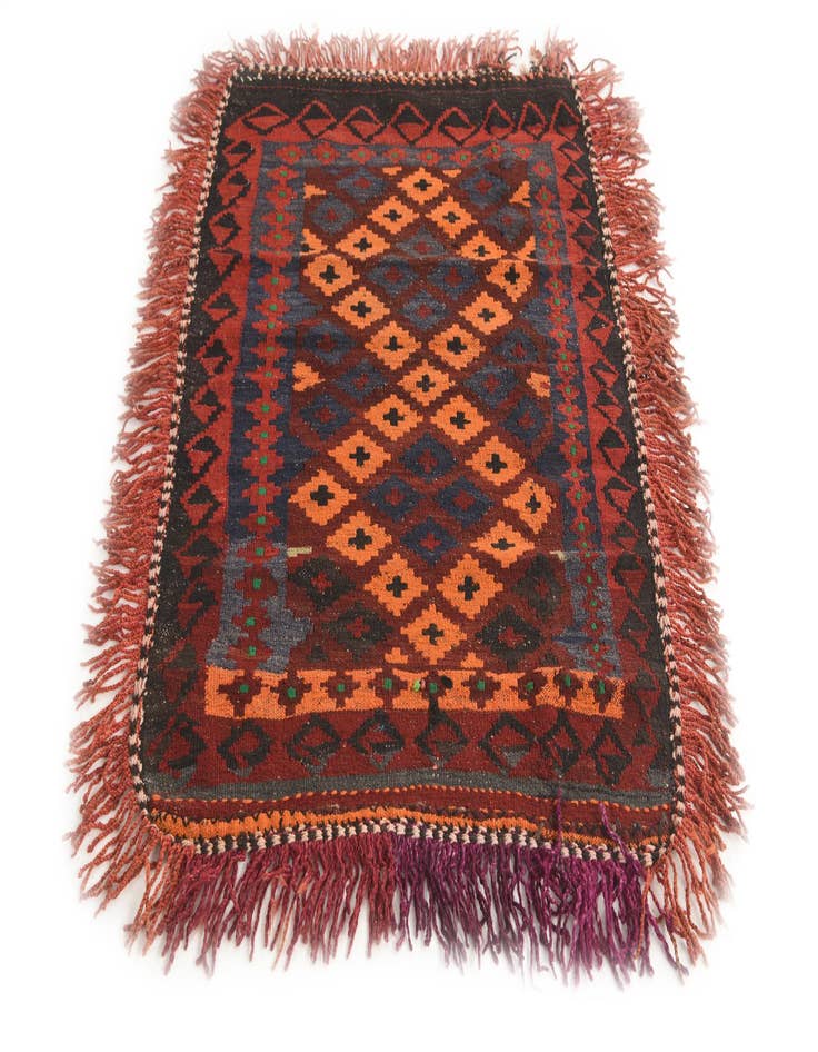 Detail image of 3' 1 x 4' 1  Hand Woven Kilim Modern Wool Rug