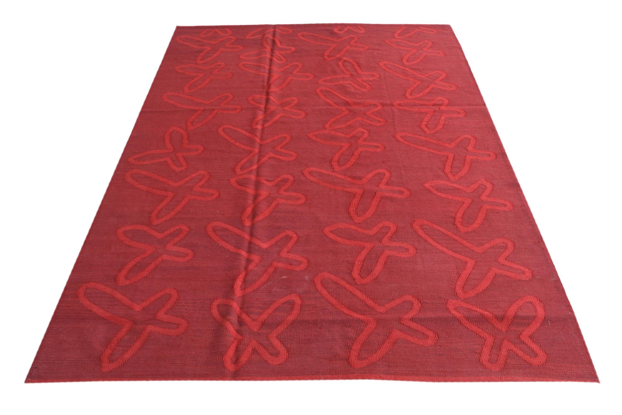 5' 10 x 7' 9 Hand Woven Kilim Modern Wool Rug