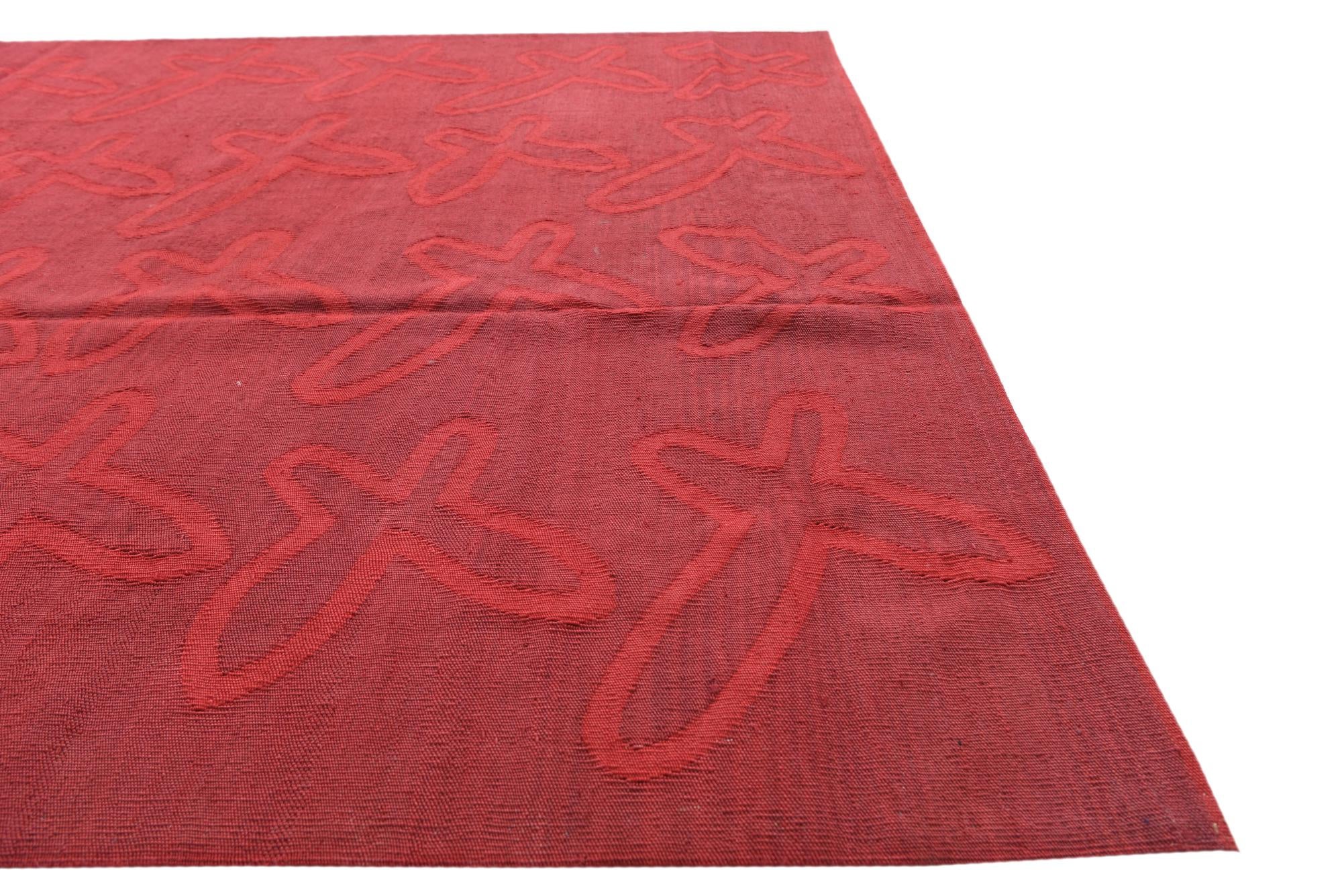 5' 10 x 7' 9 Hand Woven Kilim Modern Wool Rug