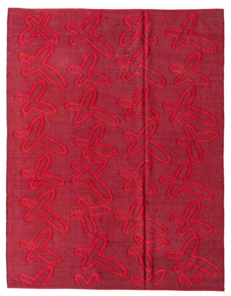 Detail image of 5' 10 x 7' 9 Hand Woven Kilim Modern Wool Rug