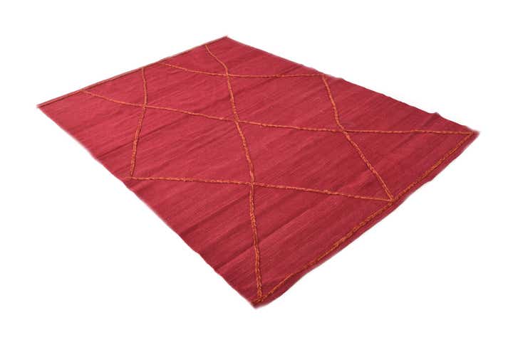 5' 7 x 7' 10 Hand Woven Kilim Modern Wool Rug