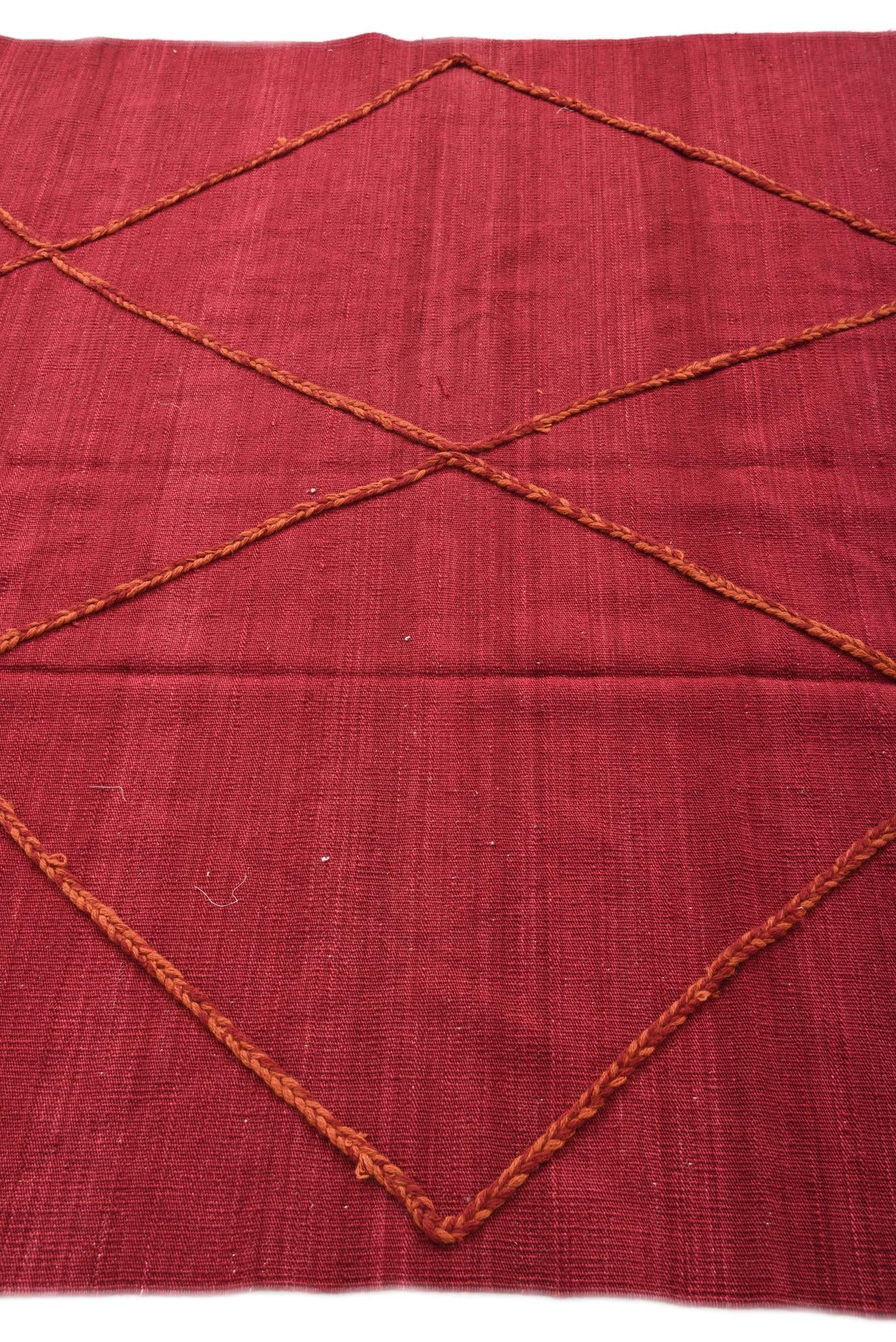 5' 7 x 7' 10 Hand Woven Kilim Modern Wool Rug