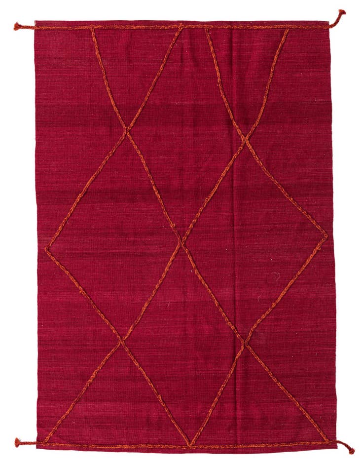 Detail image of 5' 7 x 7' 10 Hand Woven Kilim Modern Wool Rug