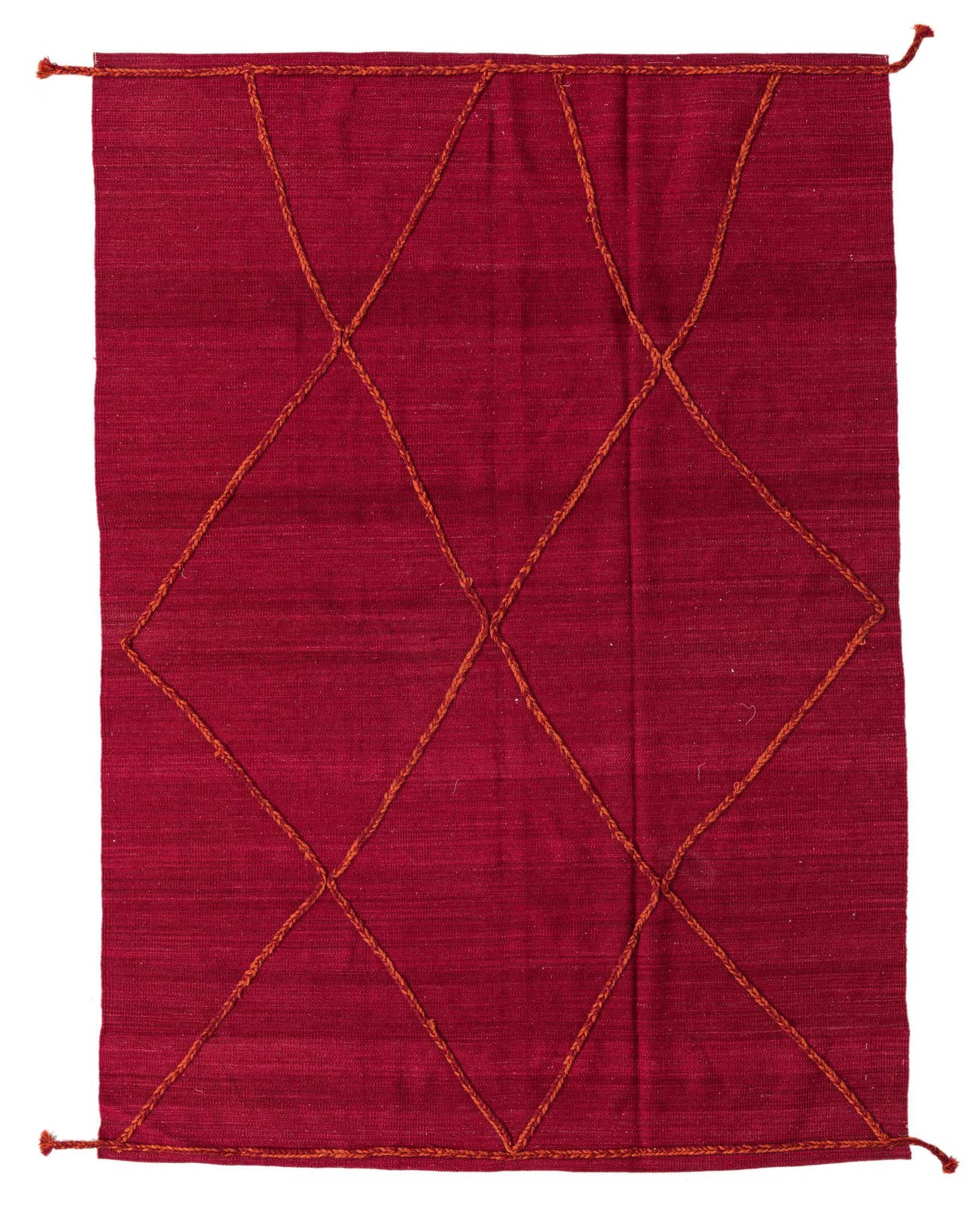 5' 7 x 7' 10 Hand Woven Kilim Modern Wool Rug