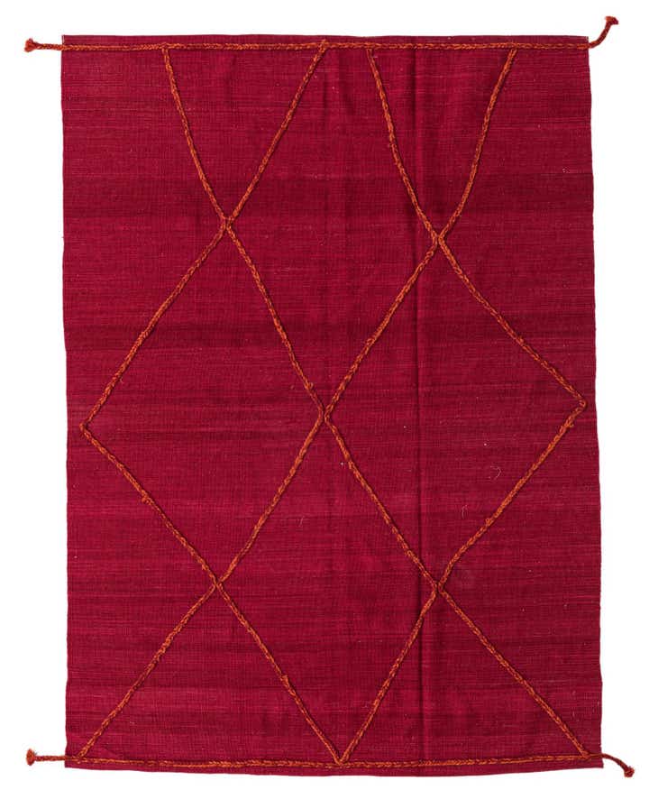 5' 7 x 7' 10 Hand Woven Kilim Modern Wool Rug