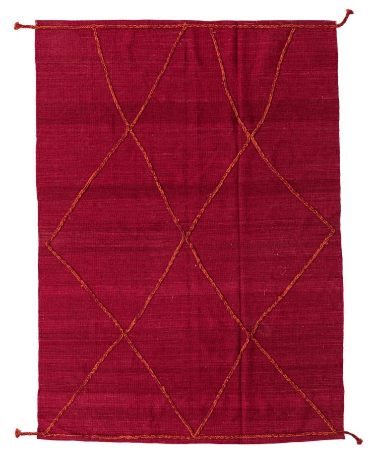 Detail image of 5' 7 x 7' 10 Hand Woven Kilim Modern Wool Rug