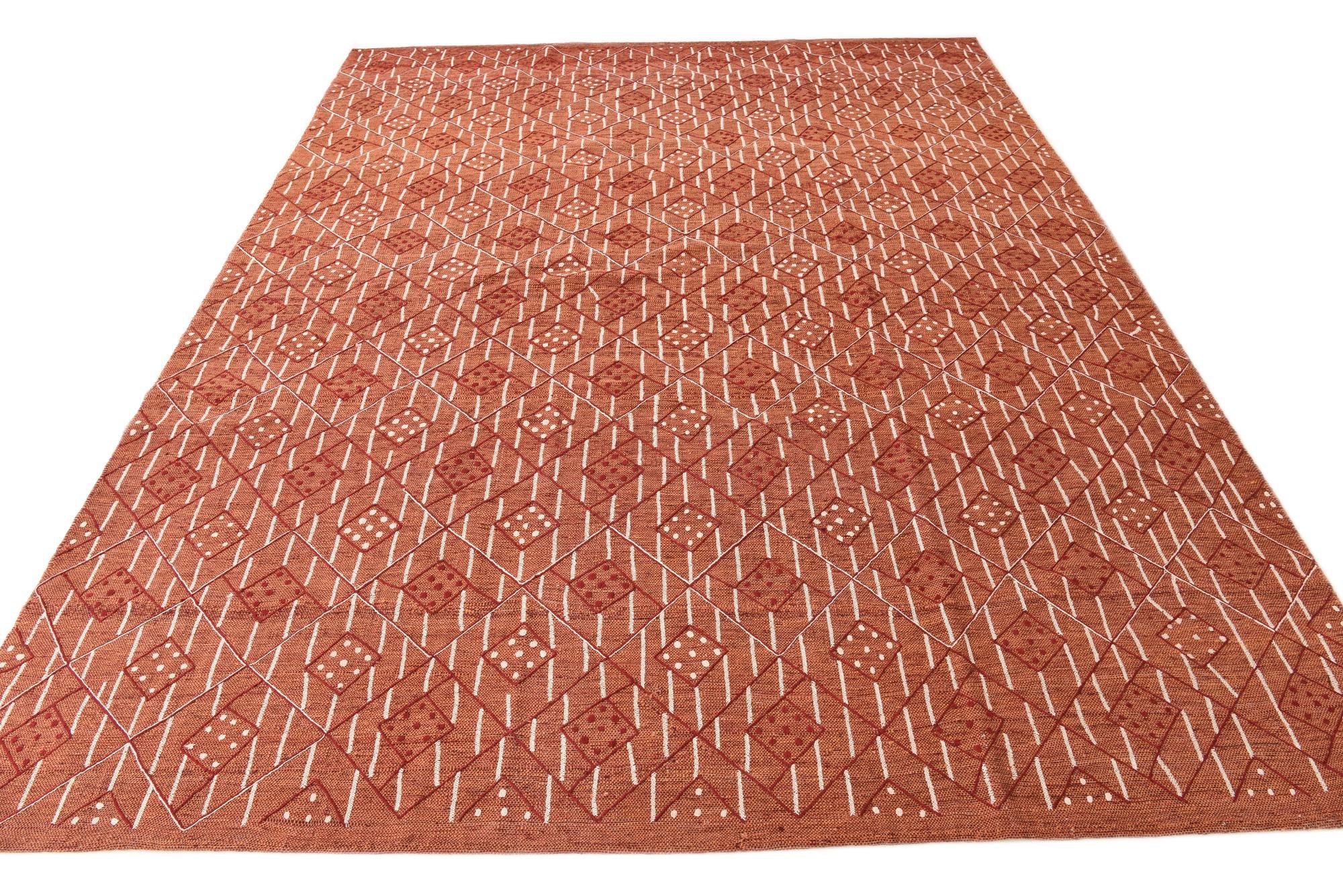 7' 10 x 10' 2 Hand Woven Kilim Modern Rug