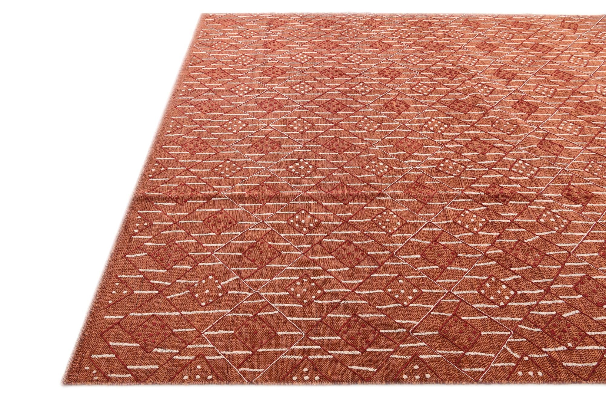 7' 10 x 10' 2 Hand Woven Kilim Modern Rug