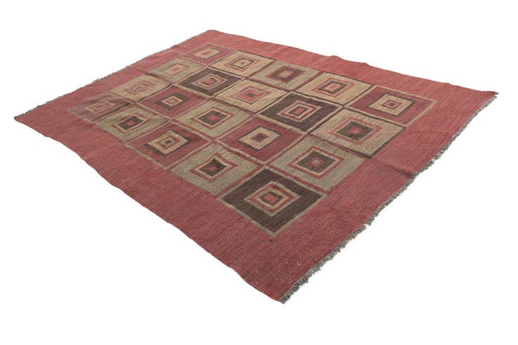 Detail image of 6' 7 x 8' 6 Hand Woven Kilim Modern Wool Rug
