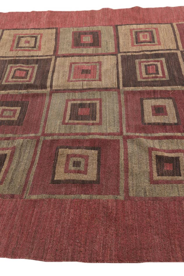 Detail image of 6' 7 x 8' 6 Hand Woven Kilim Modern Wool Rug