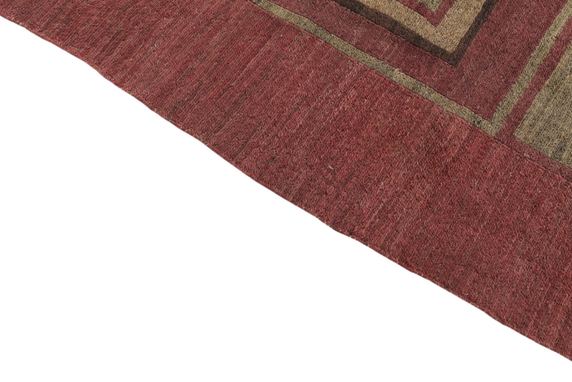 6' 7 x 8' 6 Hand Woven Kilim Modern Wool Rug