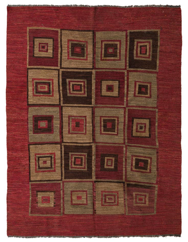 Detail image of 6' 7 x 8' 6 Hand Woven Kilim Modern Wool Rug