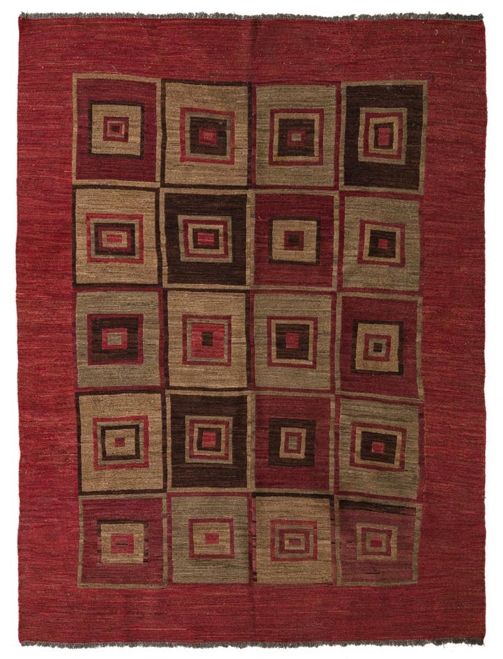 Detail image of 6' 7 x 8' 6 Hand Woven Kilim Modern Wool Rug