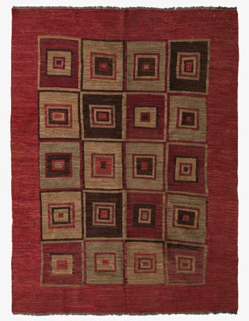6' 7 x 8' 6 Hand Woven Kilim Modern Wool Rug