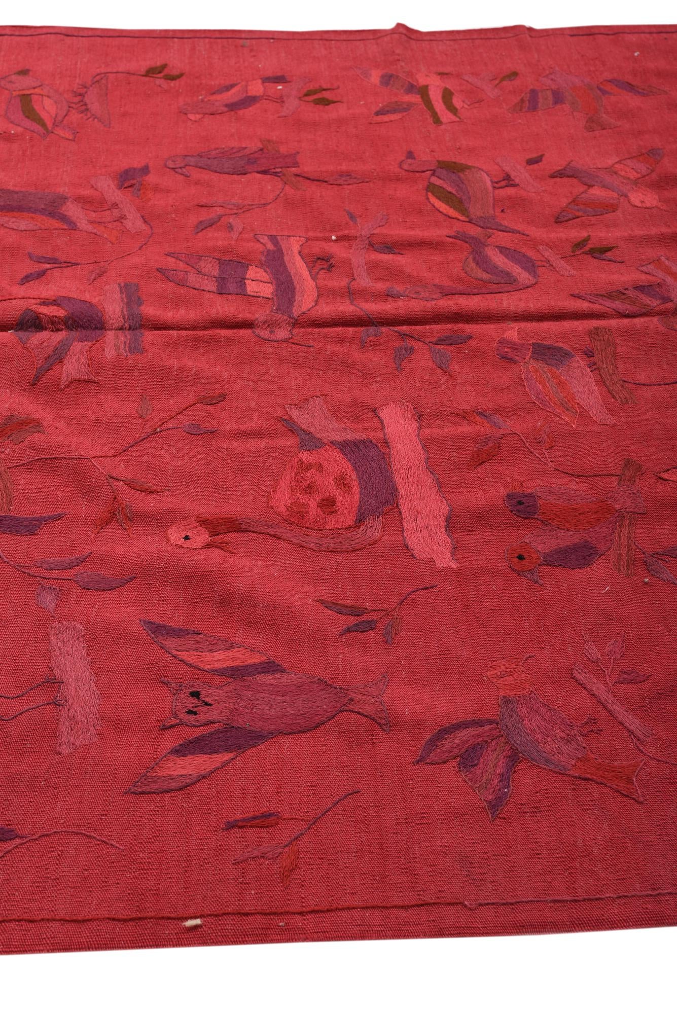 6' 9 x 9' 5 Hand Woven Kilim Suzani Wool Rug