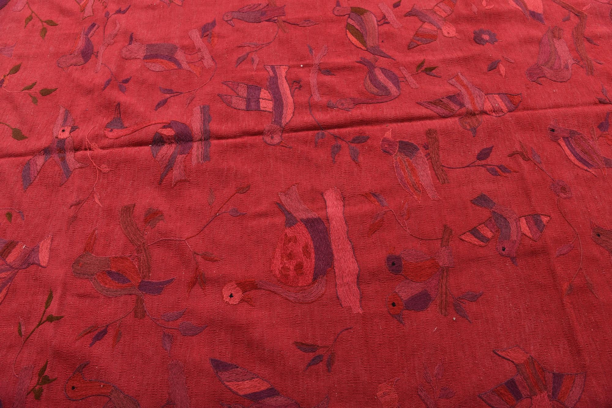 6' 9 x 9' 5 Hand Woven Kilim Suzani Wool Rug
