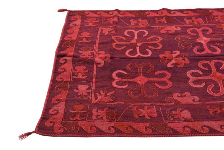 125cm x 175cm Handgeweven Kilim Suzani Wol Vloerkleed